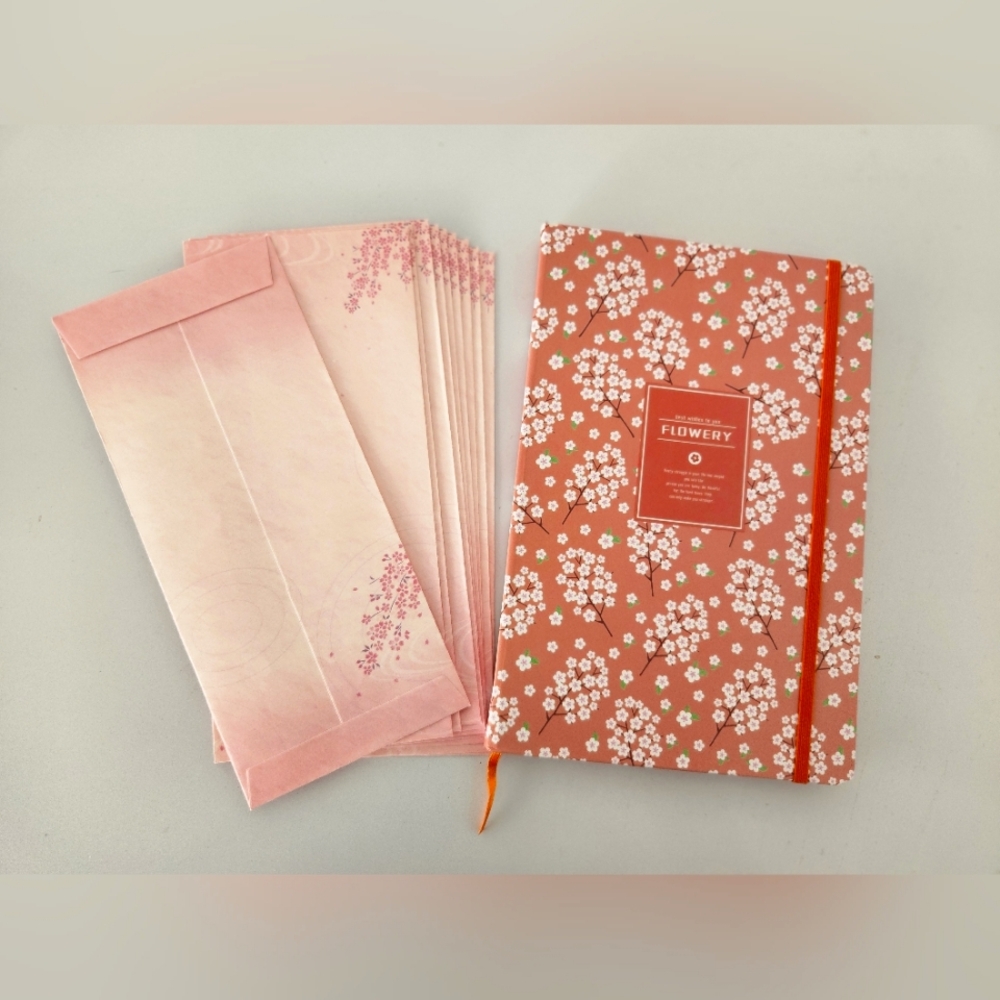 Floral envelope and notebook bundle